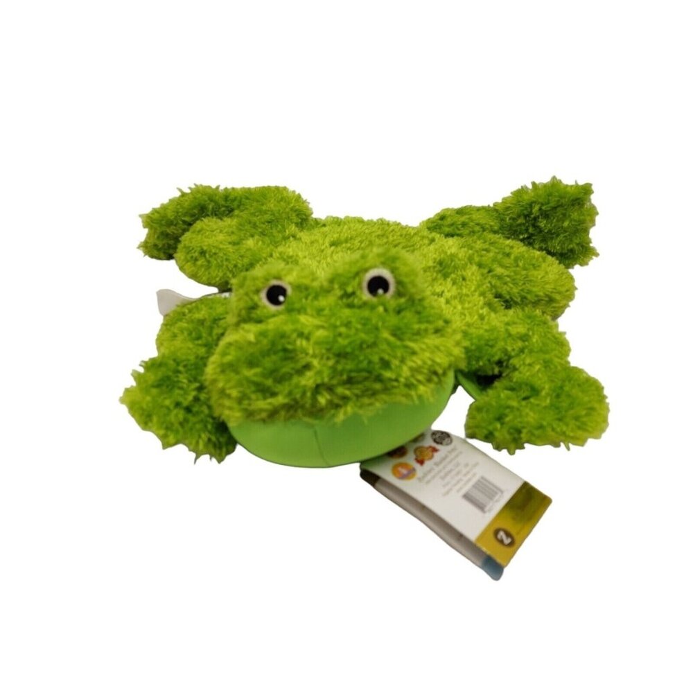 Zoobies Green Frog Plush Lovey Zipper Pouch 2007 Stuffed Animal 12"